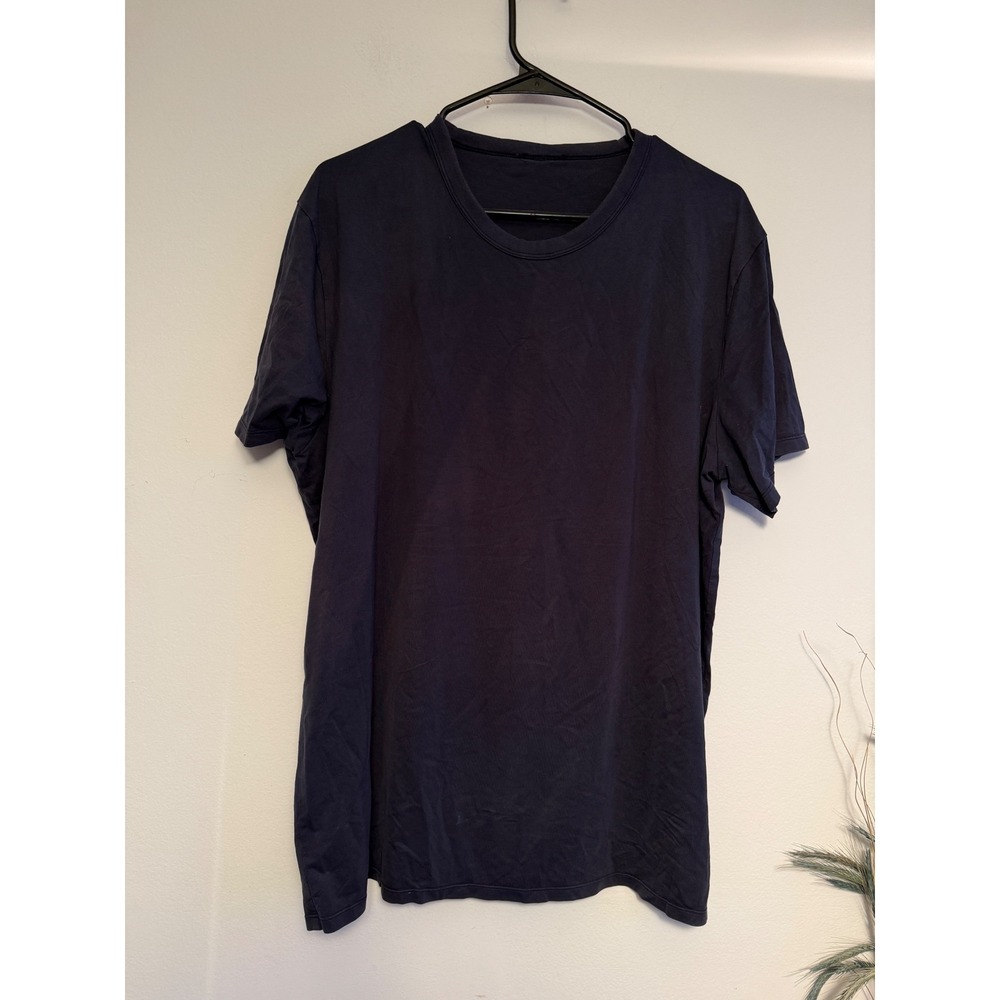 Lululemon Mens Navy Blue Short Sleeve Athletic Crew Neck T-Shirt Size L